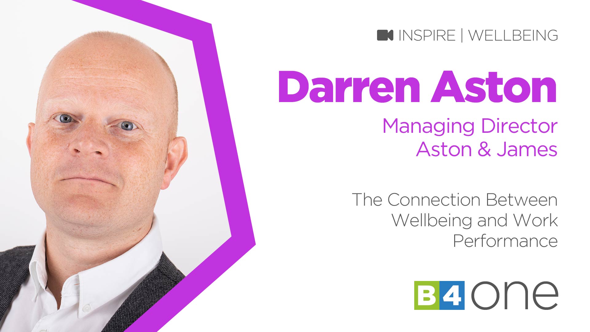 B4 One: The Connection Between Wellbeing and Work Performance with Darren Aston