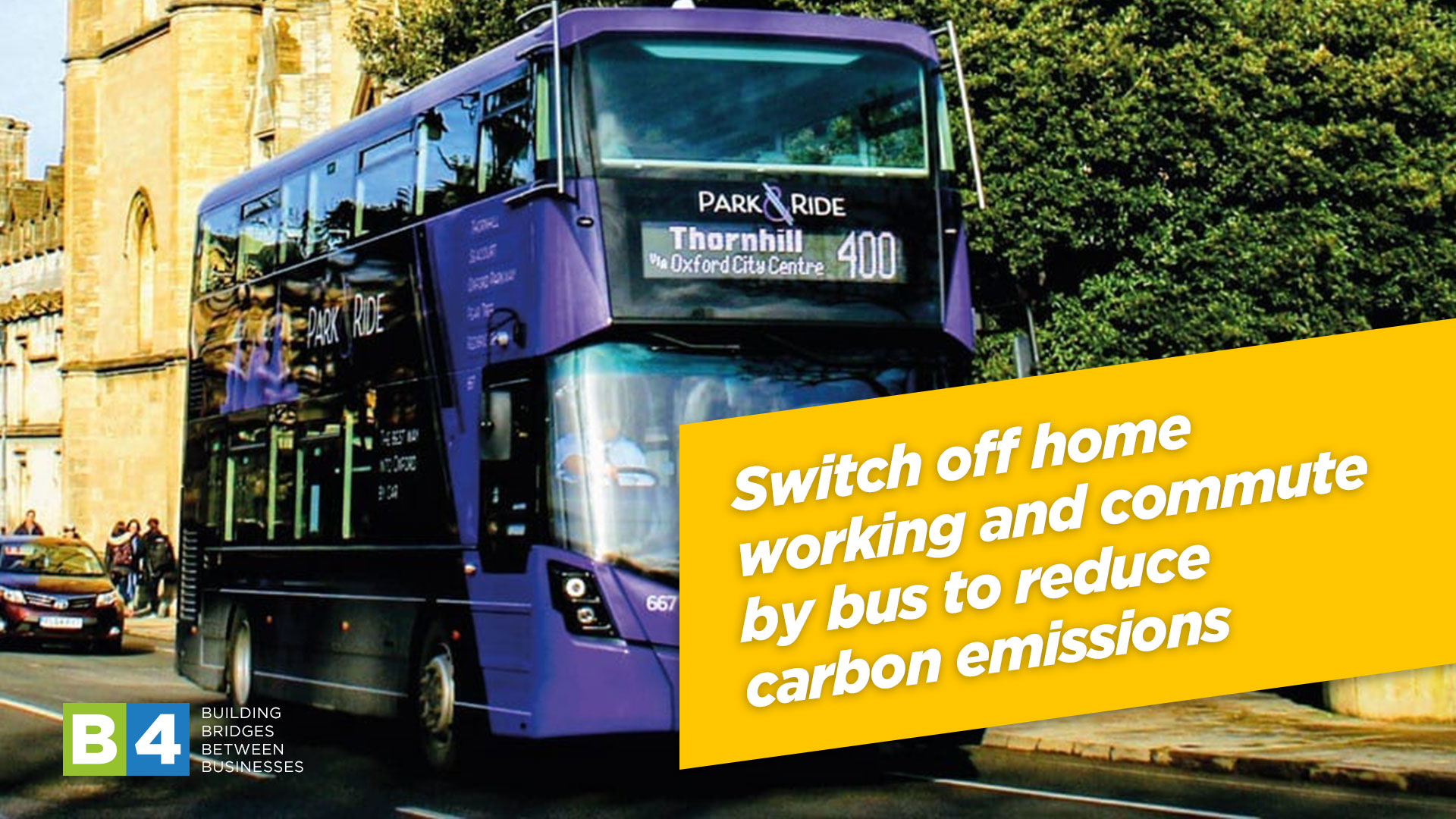 Switch off home working and commute by bus to reduce carbon emissions