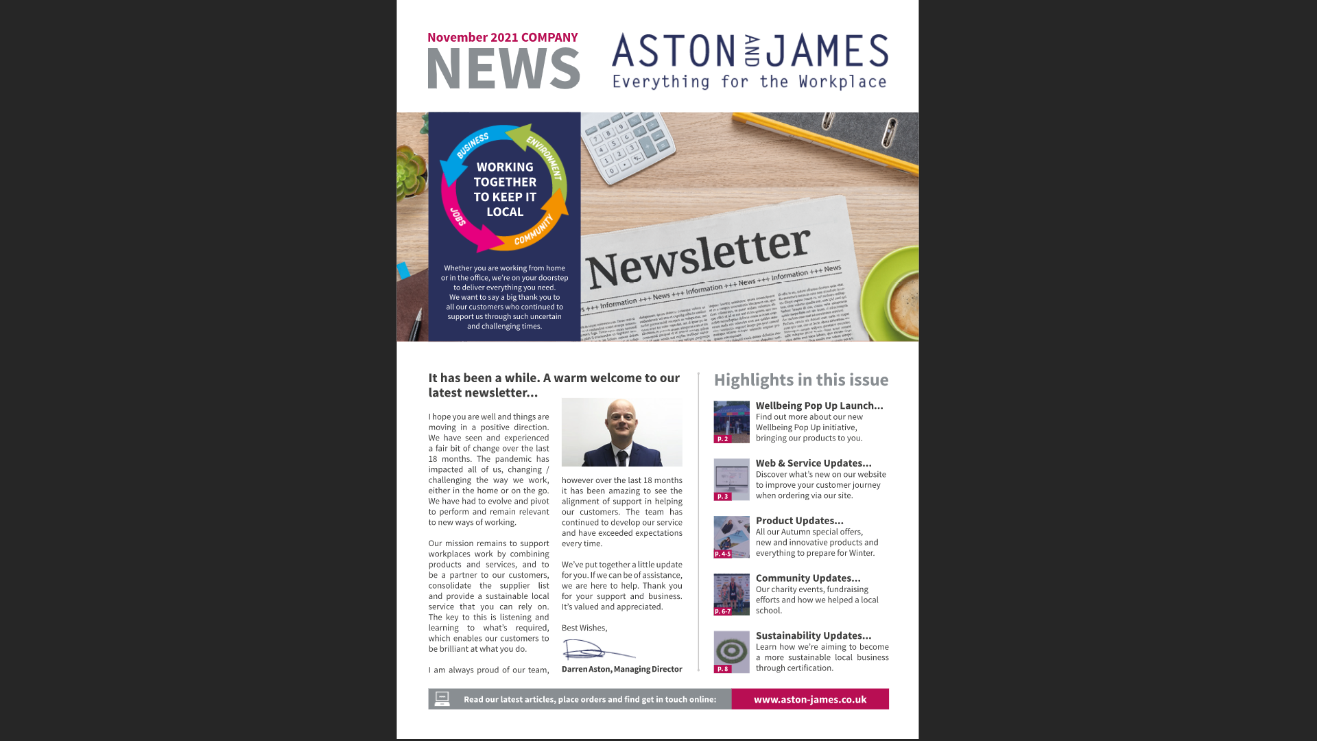 Aston & James November Newsletter