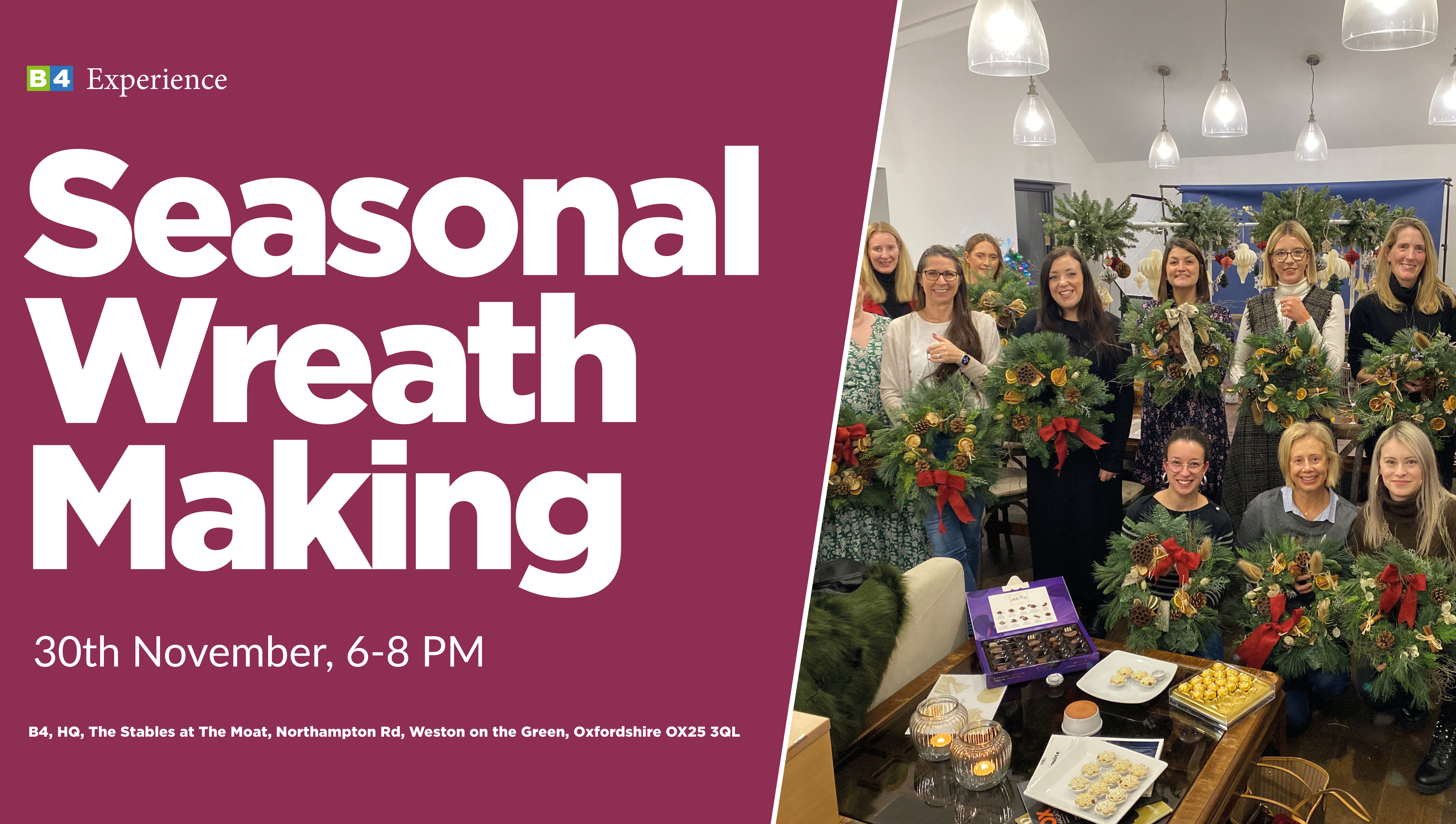 Seasonal Wreath Making, Fizz & Chocolates Evening