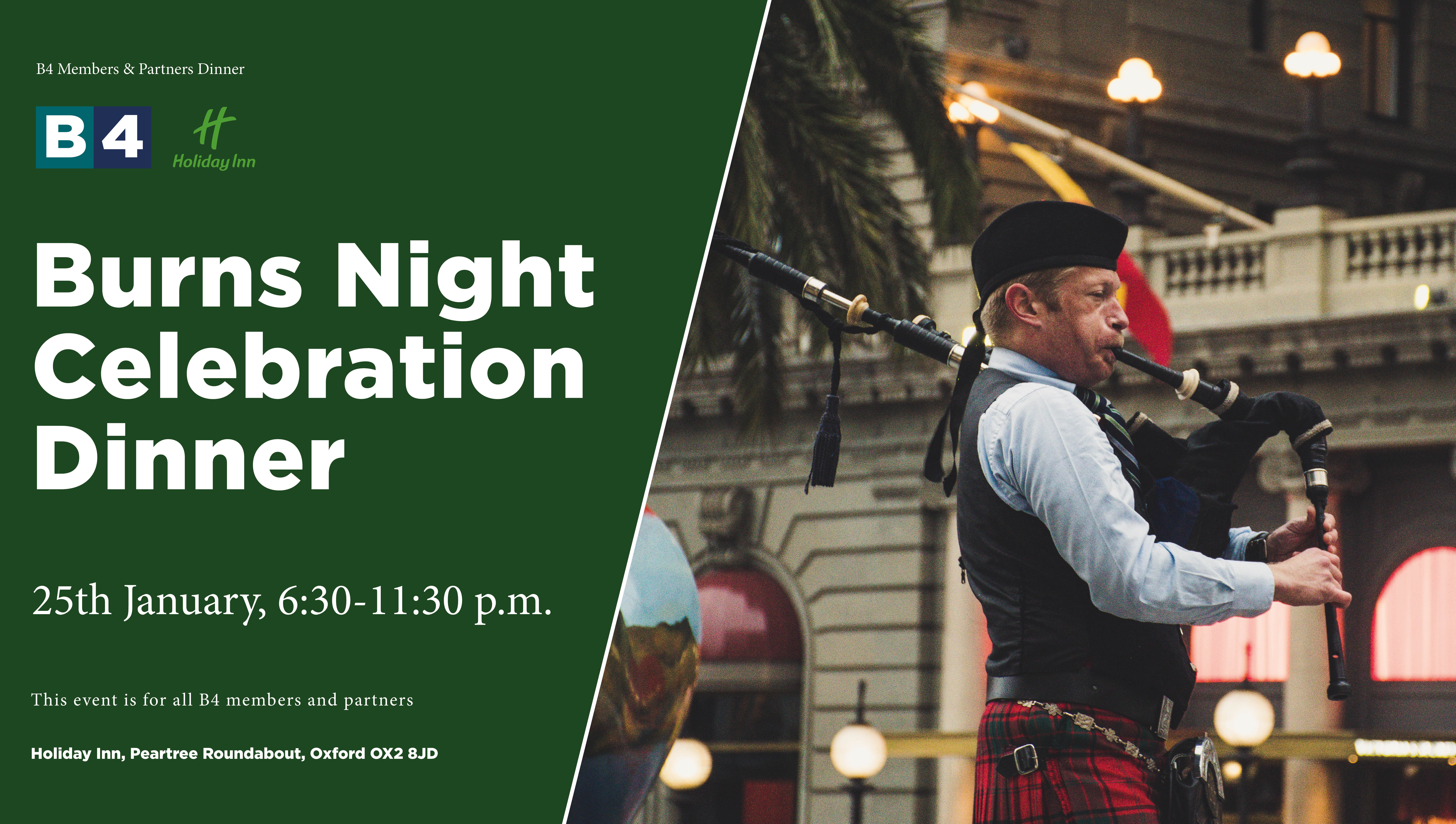 Burns Night Platinum Dinner at Holiday Inn