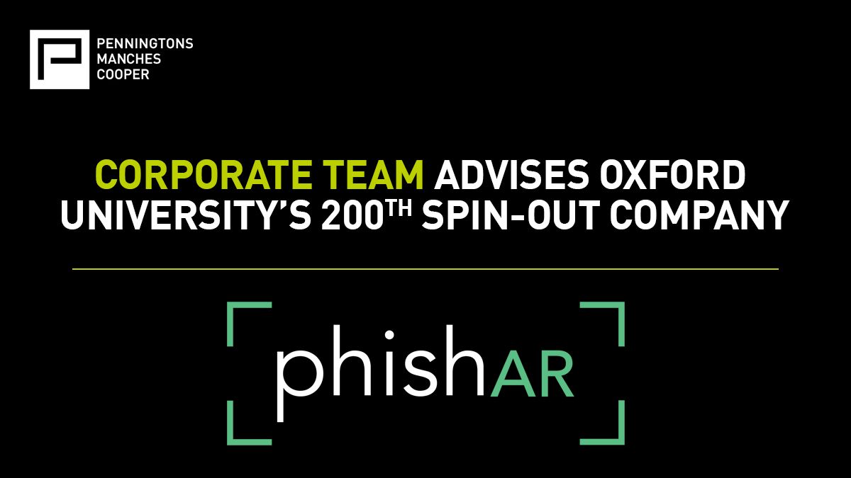 Penningtons Manches Cooper advises Oxford University’s 200th spin-out company